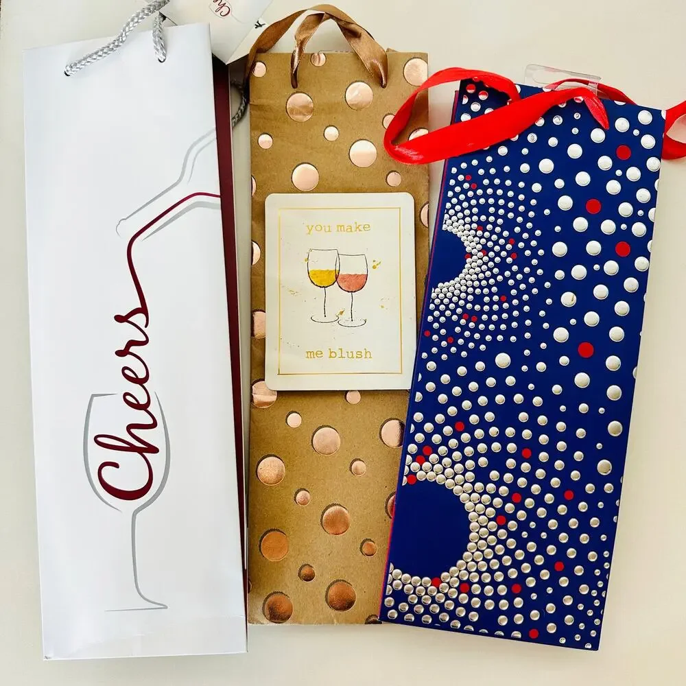 20 Assorted Gift Bag Presents Wrapping Metallic Black Red Pink Gold Kraft Paper